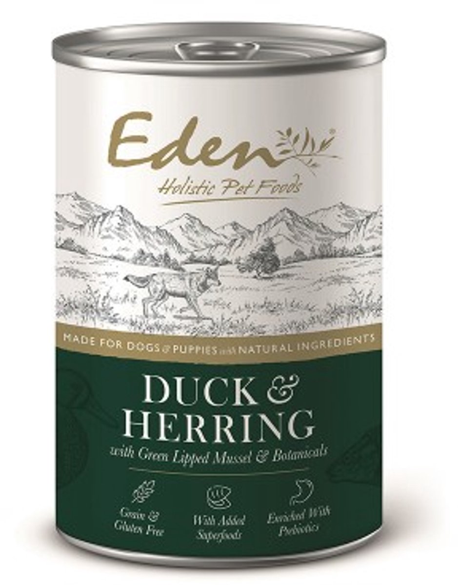 Eden Eden Holistic Pet Food blikvoeding - natvoeding - voor de hond - eend en haring - per blik