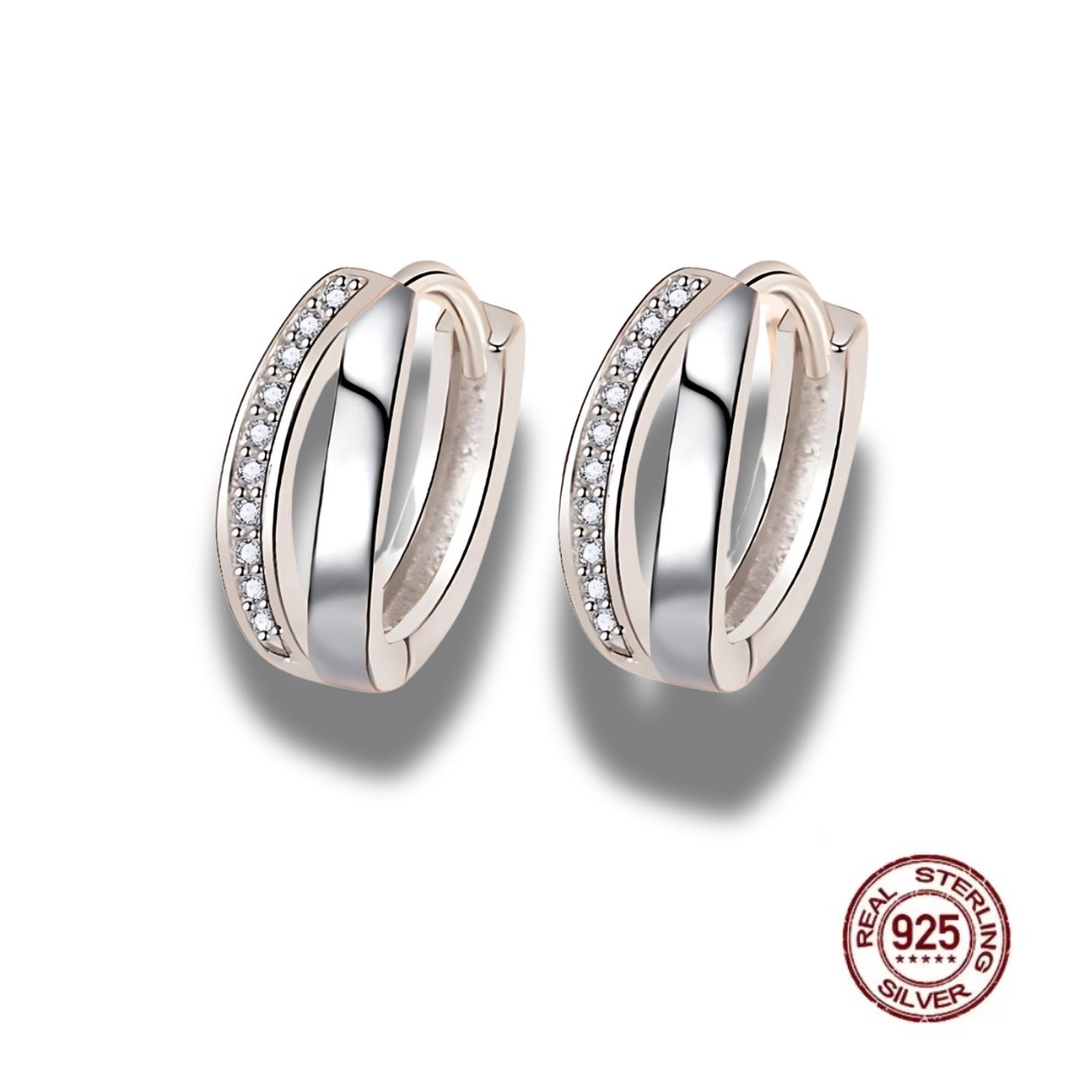 Oorringen - 925 sterling zilver - kleine zirkonia