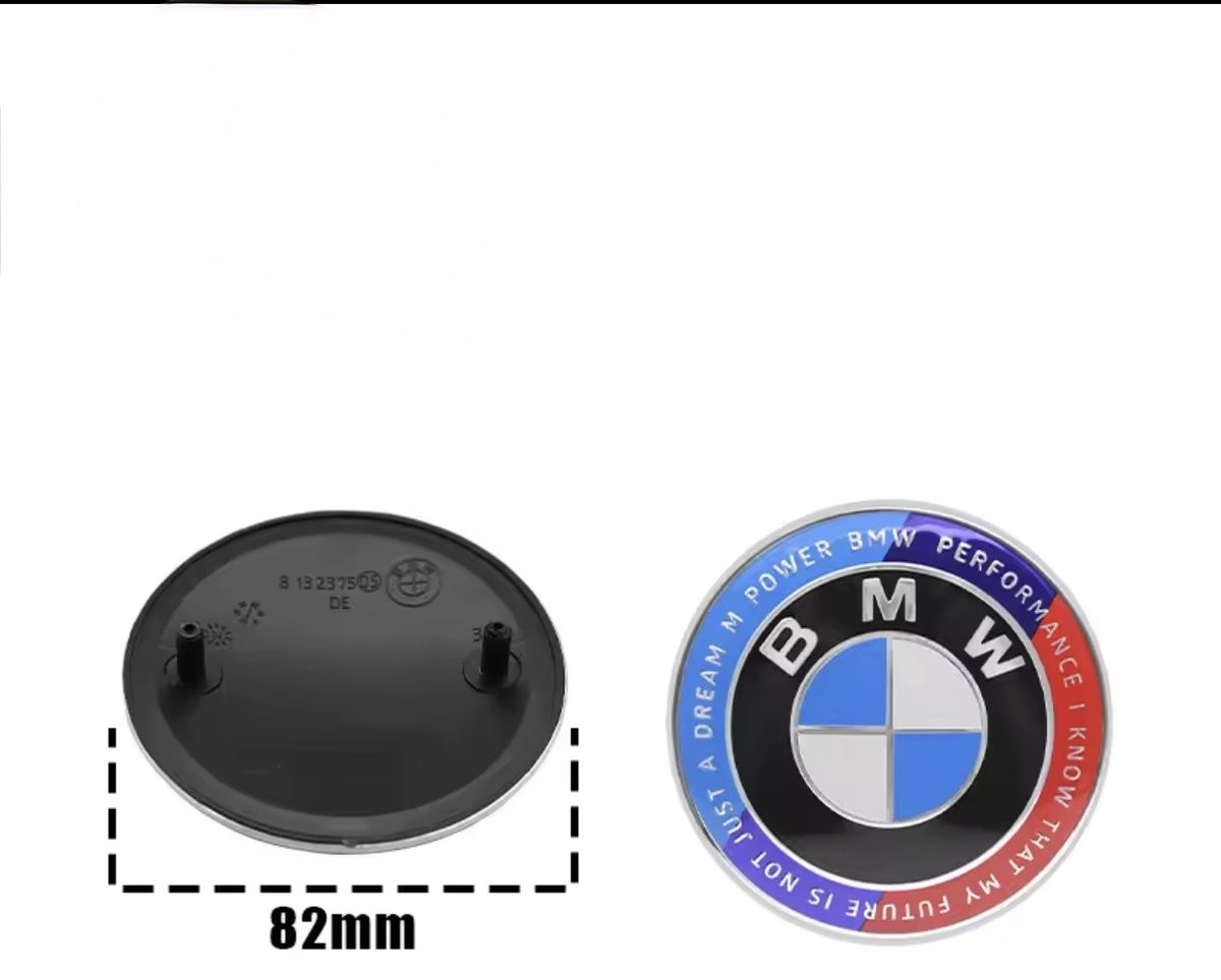 BMW Embleem - Logo - M Power Performance Editie - Logo voor Kofferbak/Motorkap - 2 pinnen - 82 mm