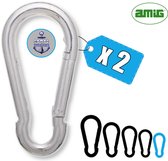 AMIG Mousqueton petit 5 x 50mm – acier inoxydable 316 – Qualité Marine – 2 pièces – mousqueton – mousqueton