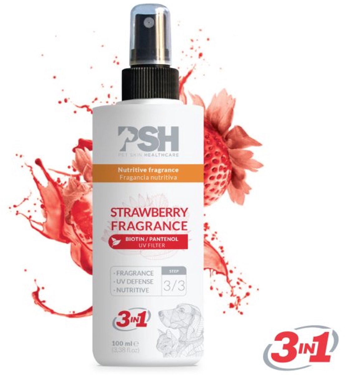 PSH - Strawberry - Hondenparfum Met UV Wering - 100ML