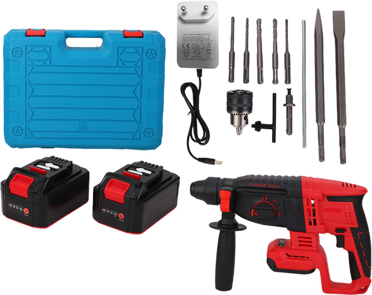 Professionele Boorhamer SDS-Plus – 20V – 4 Functies – 2x5.0Ah Accu – Beton & Metselwerk