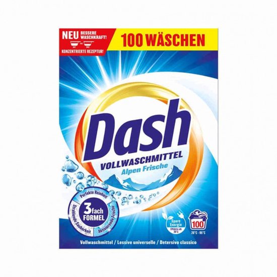 Lessive en poudre Dash "Fraîcheur Alpine", 100 lavages.