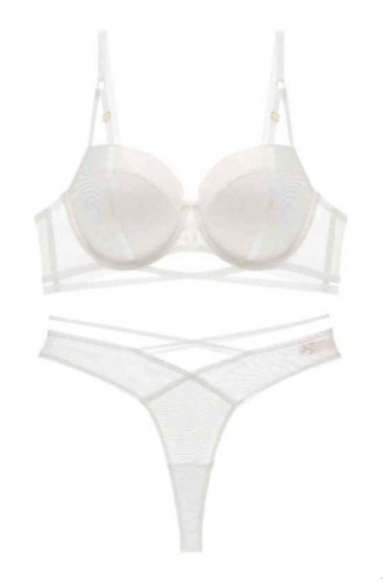 Beha set 20002 - Push up - 75B ecru wit