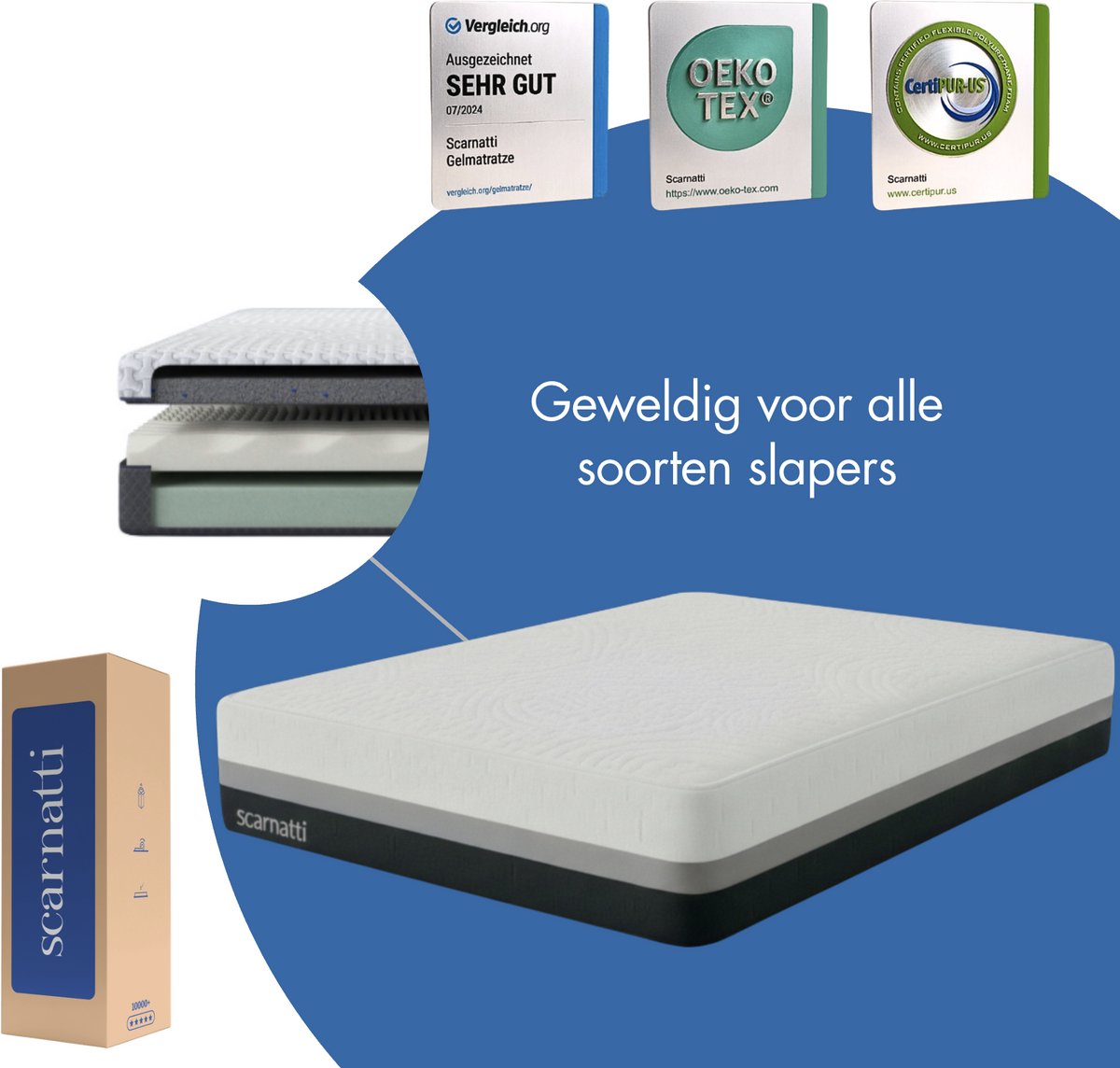 Comfort Matras 140x200 met Bamboe Tijk - 27 cm hoog - 2in1 Traagschuim / Koudschuim matrassen - 140 x 200 cm Logeermatrassen