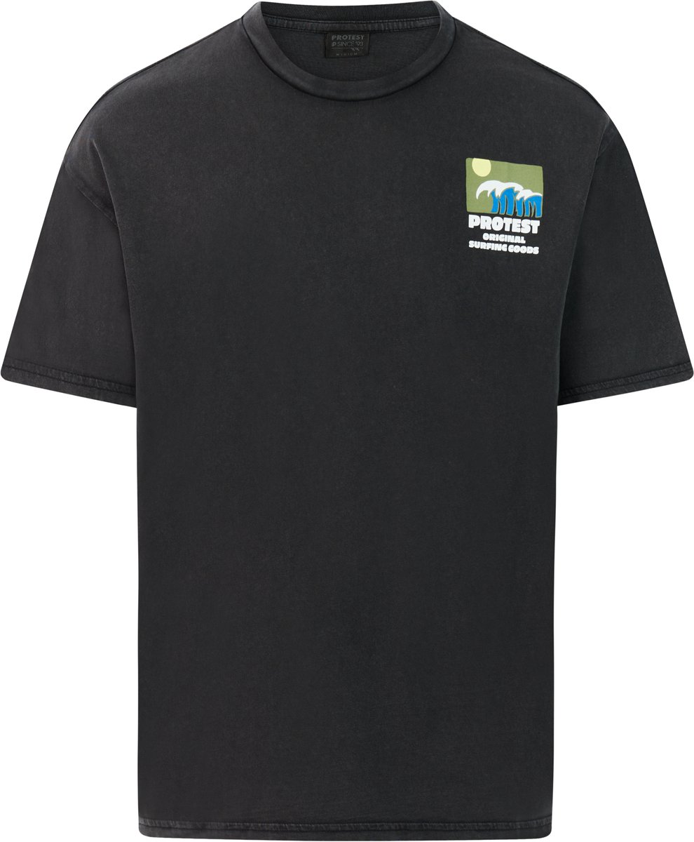 Protest PRTMalana T-shirt Heren Korte mouwen Ronde hals Loose fit Zwart