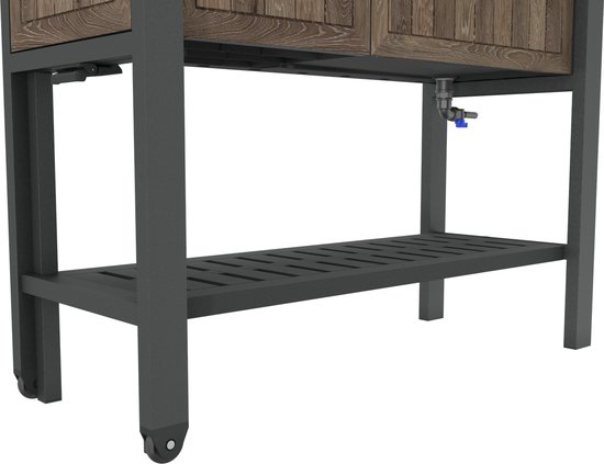 Keter Hosting Partytafel met Koelbox - 112 x 43 x 90 cm - Antraciet/Bruin van Merkloos — afbeelding 4