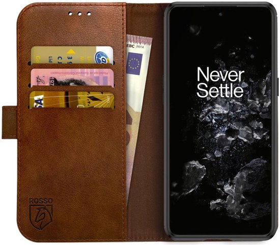 Rosso Element OnePlus 10T Case Book Cover Portefeuille Marron