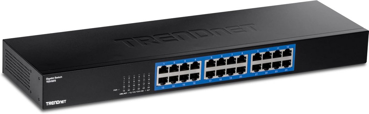 Gigabit Netwerk Switch 24 Poorten 19 inch Metaal Montage