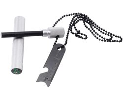 WiseGoods Premium Vuurstarter Firesteel Met Magnesium Staaf & Noodfluit - 6CM & 9000 Ontstekingen - Survival Outdoor - Kamperen