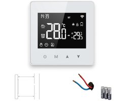 Zigbee Wifi Thermostaat | Opbouw | Touchscreen bediening | Aan uit CV | Tuya Smart Life | Open raam detectie | Wit