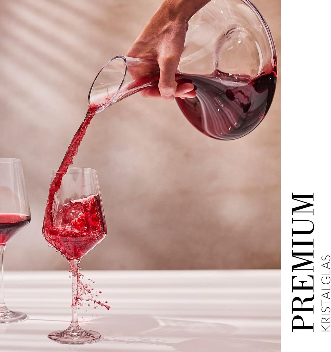 KROSNO Glazen Karaf voor wijn, water, frisdranken en sappen | Kristalglas, 1500 ML - Vinoteca Collectie - Perfect voor Thuis, Restaurants en Feesten — cadeau in Koken & Dineren - foto 3
