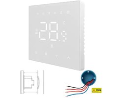 Wifi inbouw thermostaat | Touchscreen bediening | Wifi | Inbouw | Temperatuurregeling | Tuya Smart Life | Wit
