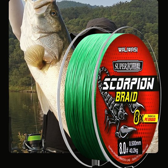 NAXSIR Zeevissen 8-strengs gevlochten PE vislijn, snel zinkend, ultralange werpafstand, aasvislijn, militair groen, 100 meter, 0.8# 4.5kg 10LB van naxsir — afbeelding 2