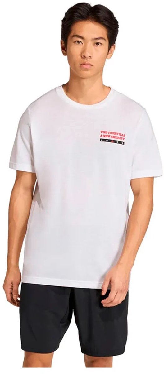 Adidas Padel Wanted Graphic T-shirt Met Korte Mouwen Man Wit