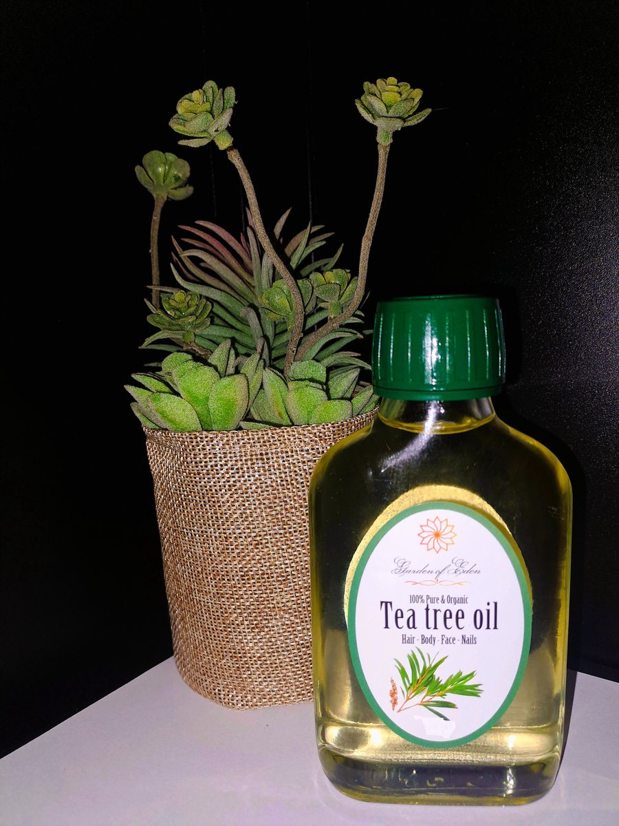 Pure organic Tea Tree olie 100ml voor huid, haar, nagels en gezicht - body olie - massage olie - nagelolie - op basis van druivenpitolie, druivenpit olie