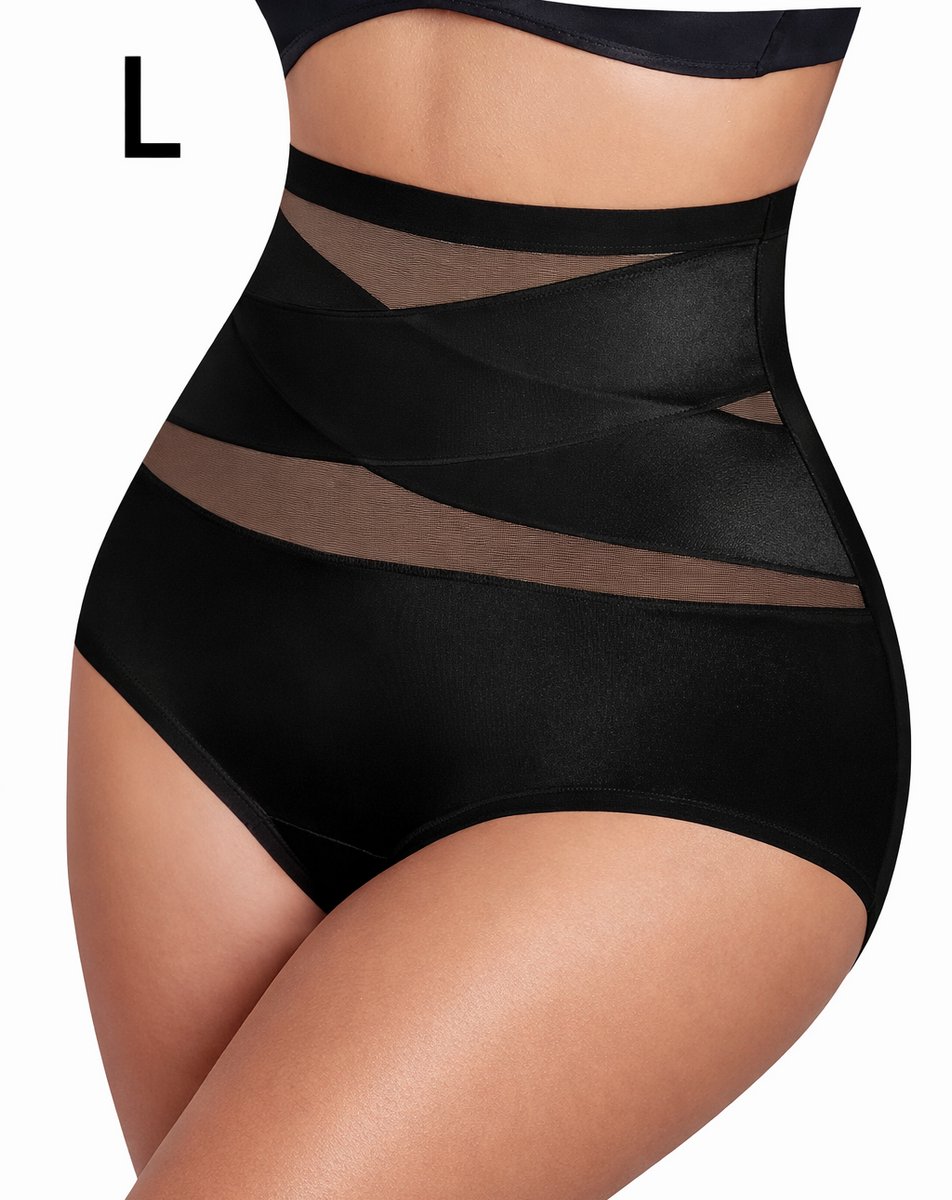 Cheaperito Corrigerend Ademend Ondergoed Met Hoge Taille Voor Dames | Heupliftende Bodyshaper Slipje I Tailletrimmers I Correctie Buik Ondergoed | Maat L I Zwart