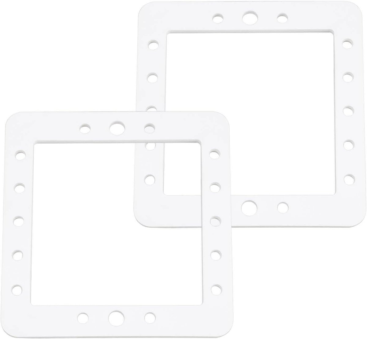 Allecto- Flensafdichting Dubbellaags Afdichting – Mini Skimmer Zwembad – Wit – 145 x 140 mm – Vierkante Mond Afdichting – Pack van 2 – Lipafdichting – Geschikt voor Skimmers – Dubbele Afdichting