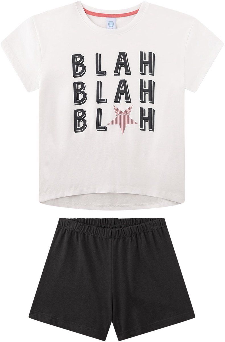 Sanetta Pyjama Pyjama Teenager Blah kurz Set van 1 Zwart/Beige