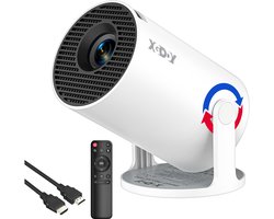 XGODY Gimbal 3 New Mini Beamer Editie 2026 - Projector - 4K Support - Geschikt voor IOS en Android - Android 14 - Draagbaar - Thuisbioscoop - Wit