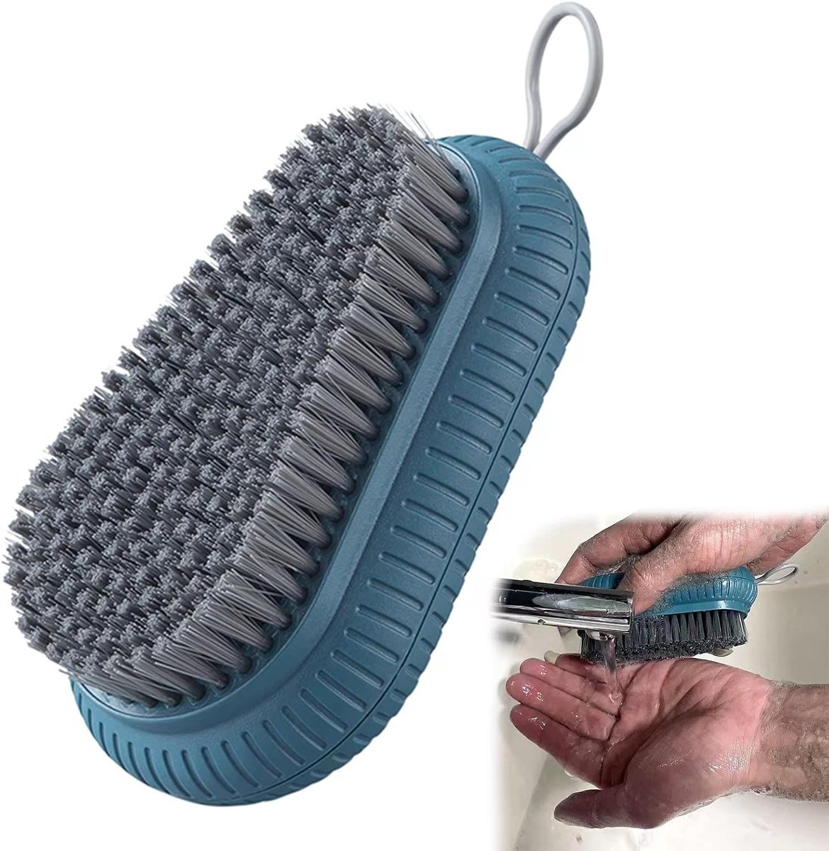 Zware Nagelborstel - Stugge Borstelharen - Nagelschoonmaak - Handwas - Blauw - 14 x 7 cm