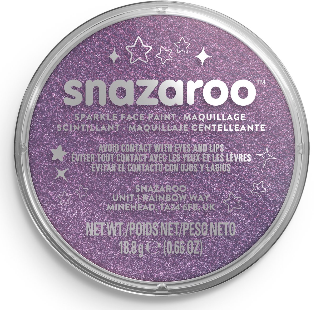 Snazaroo 1118871 - Sparkle Lilac - 18ml Aqua Schmink & Kinderschmink voor Kinderen en Volwassenen