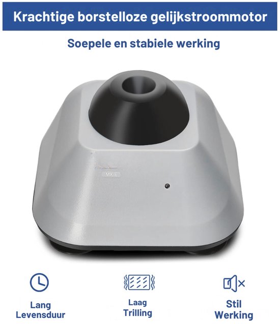 Aura® Mini Vortex Mixer - Laboratorium Mixer - Paint Shaker - Nagellak Schudder - Vortex Shaker - Incl. 120 Reageerbuisje - Paint Mixer - Grijs- 26cm X 19cm X 15cm; 1.27 kg van Aura — afbeelding 3