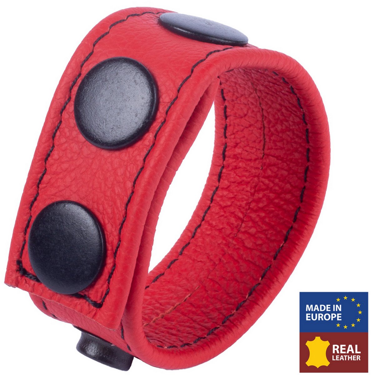 Red Leather - Cocky - Verstelbare Leren Cockring - Rood