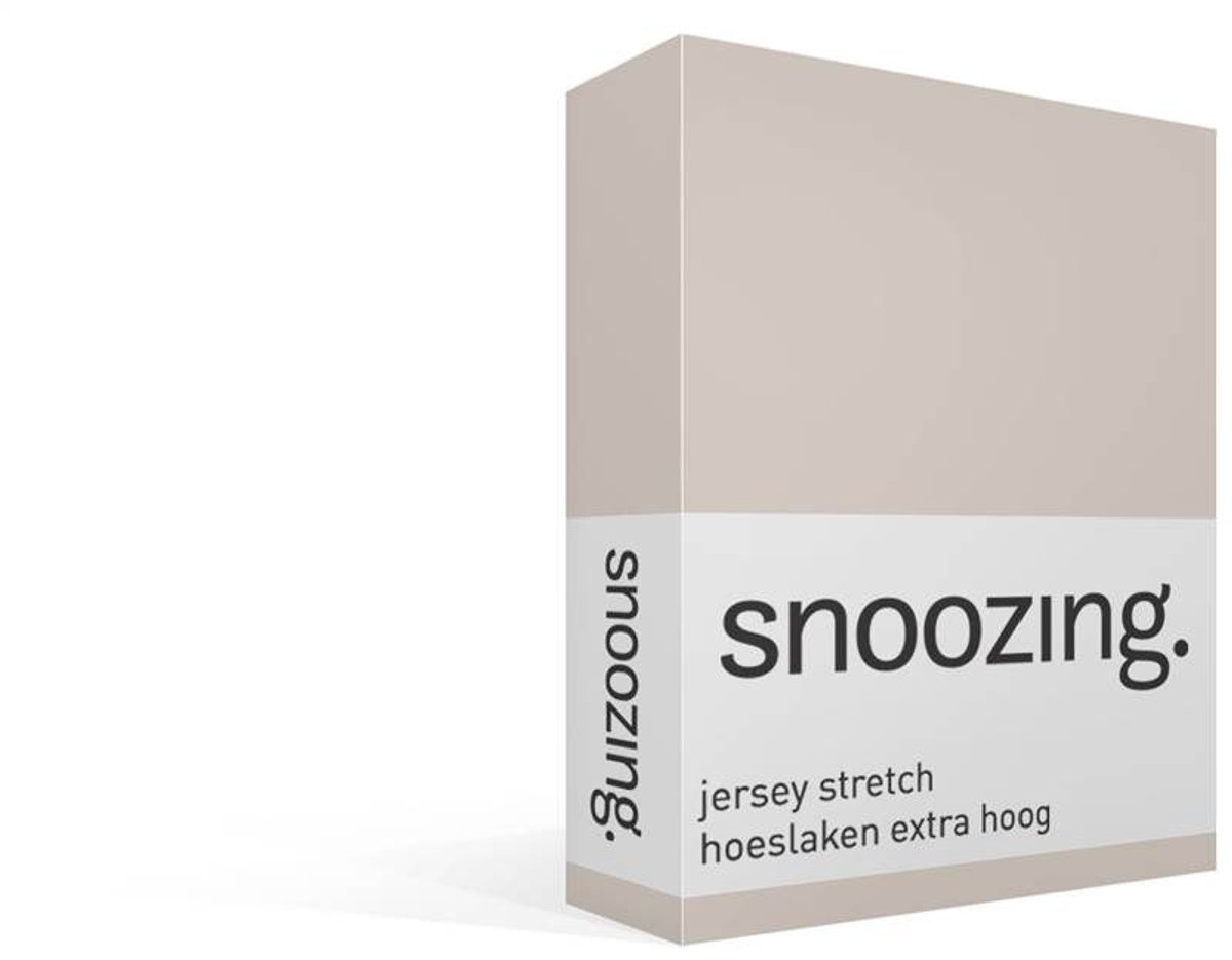 Snoozing jersey stretch hoeslaken extra hoog - 120/130x200/220 cm - Tweepersoons - Zand