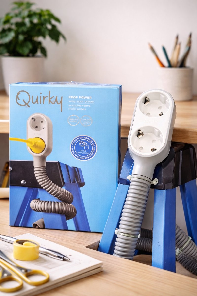 Quirky Prop Power Flexibele stekkerdoos met buigstuk - Wit