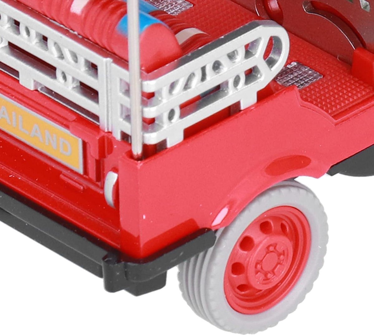 Allecto- Driewieler Speelgoed - Kinderen Voertuig - Pull Back - Thaise Driewieler - Simulatie - Legering - Tuk Tuk Auto Model - Rood - Ambachtelijk Speelgoed.