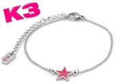 K3 Armband met Ster Bedel - Zilverkleurig RVS - K3 merchandise - K3 sieraden