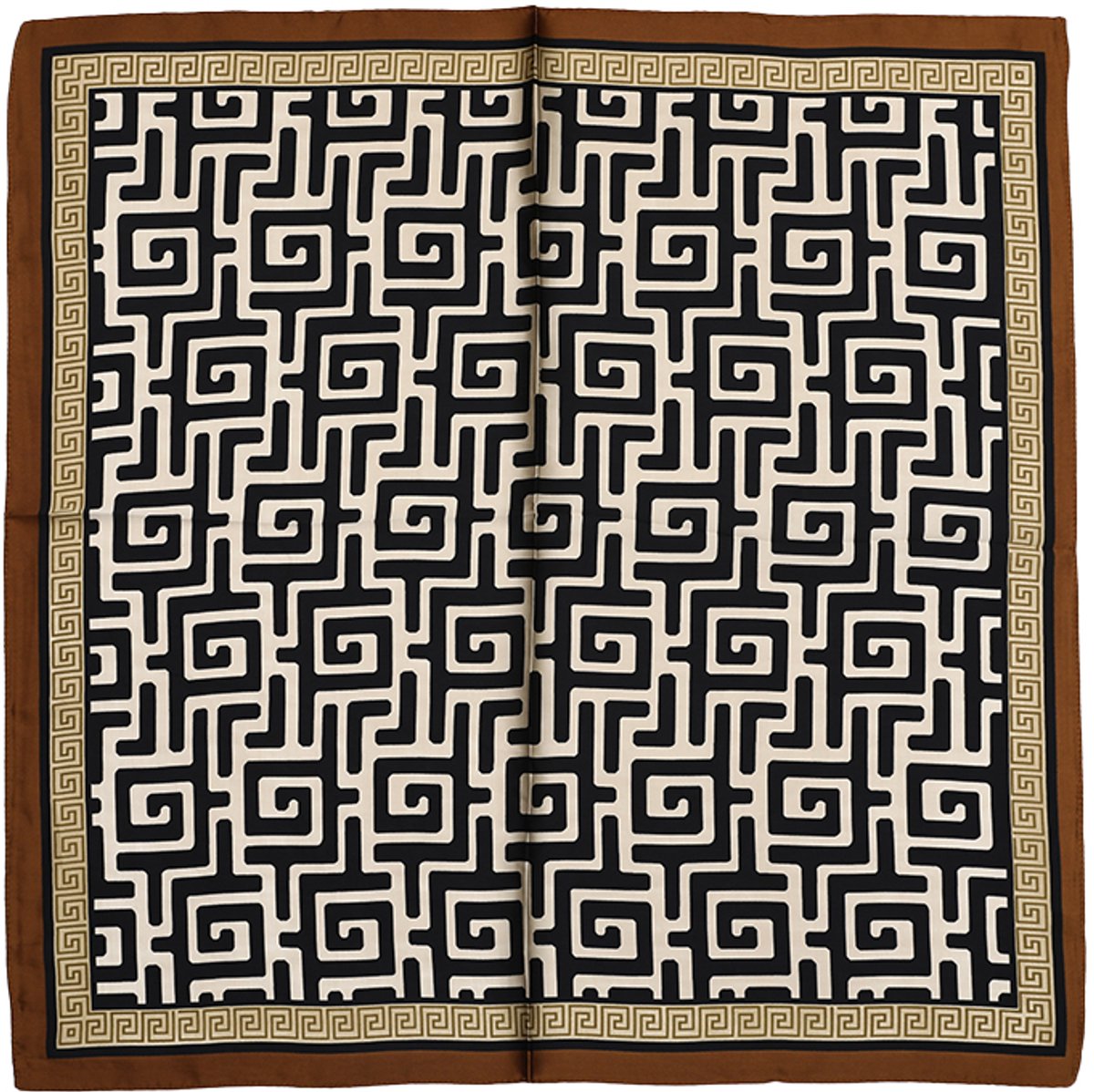 Dames sjaaltje - sjaal - vierkant - 70x70 cm - zwart - bruin - coffee - dames - satijn