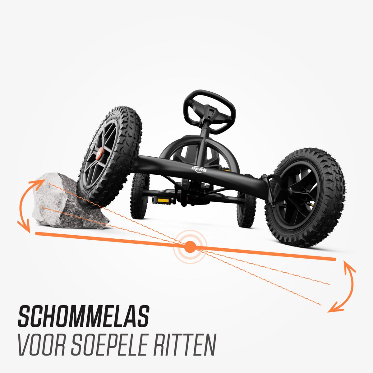 BERG Buddy Cross Black Skelter - 3+ Jaar - All Terrain Luchtbanden - Verstelbare Stoel - Vrijloopautomaat - Zwart — afbeelding 7
