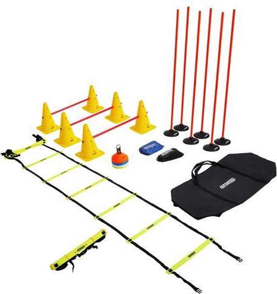 Trainingsset Amateur - trainingsladder - afbakenbollen - sportpalen - weerstandsparachute
