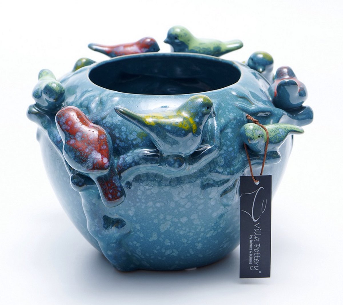 Villa Pottery Vaas - Villa Pottery - Decoratie - Woondecoratie - porselein - waterdicht - Chico 1_3 Blue Blauw