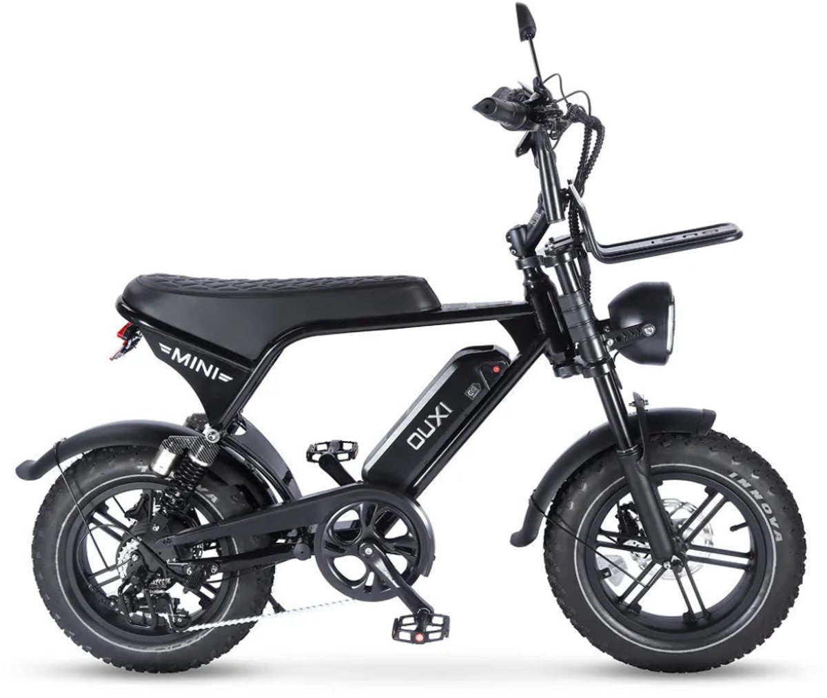 OUXI V8 Ultra Mini Elektrische Fatbike - Ingebouwd Alarmsysteem - Inclusief Voetsteuntjes - Inclusief Voorrekje -16 Inch - 250W Motor - 7 Versnellingen - 50 km Actieradius - Hydraulische Remmen