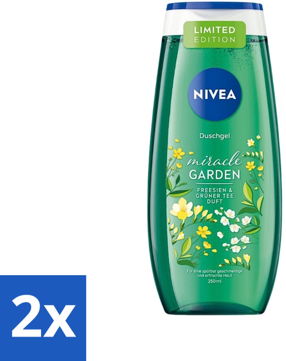 2 x Nivea - Douchegel - Freesia & Groene Thee - 250 ml - Douchegel Freesia Groene Thee - Douchegel Voor Huidverzorging - Frisse Geur Douchegel - Hydraterende Douchegel - PH-huidneutraal