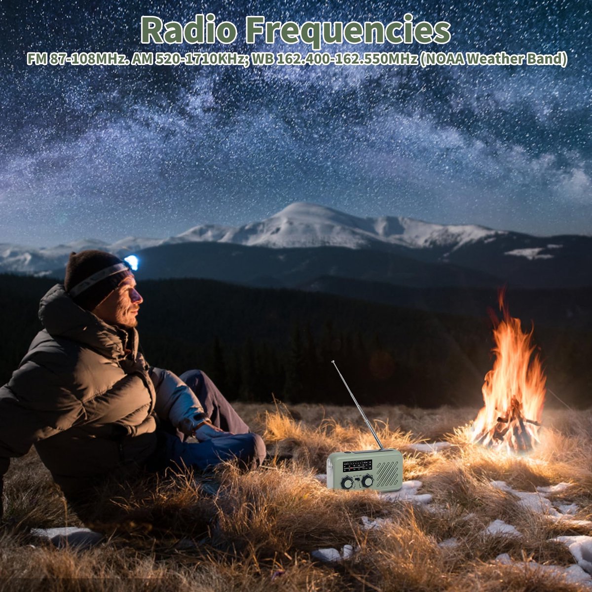 Noodradio op zonne-energie - Draagbare radio met handslinger - AM/FM-weerradio met 2000 mAh powerbank, SOS-alarm, zaklampdynamo - USB-oplader voor kamperen en wandelen in de buitenlucht – foto 8