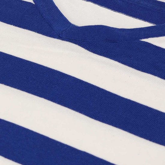 Morethansocks - Pull de carnaval tricoté à rayures - Bleu cobalt/blanc - Taille S à XXL - Pull Kruikenstad - vêtements de carnaval hommes - vêtements de carnaval femmes