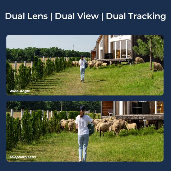 Reolink TrackMix LTE + Zonnepaneel, 4K Dual Lens 4G LTE Mobiele Beveiligingscamera Buiten, 360° PTZ met Auto-tracking, Zonne-energie Zonder WiFi, 6× Hybride Zoom, 8MP Kleuren Nachtzicht, SIM-kaart Inbegrepen, Bewegingsmelding van Reolink — afbeelding 4