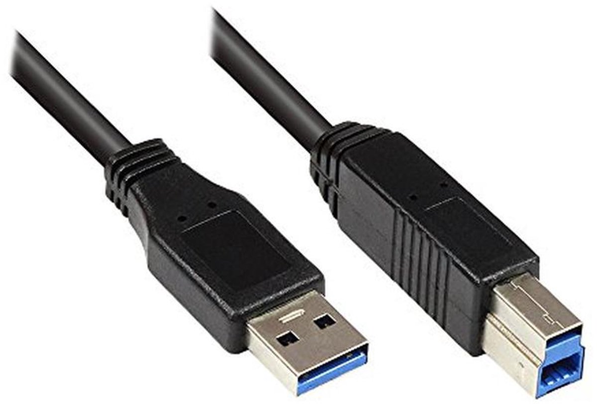 USB 3.0 A naar B Aansluitkabel - 5m Zwart - Hoge Gegevensoverdracht