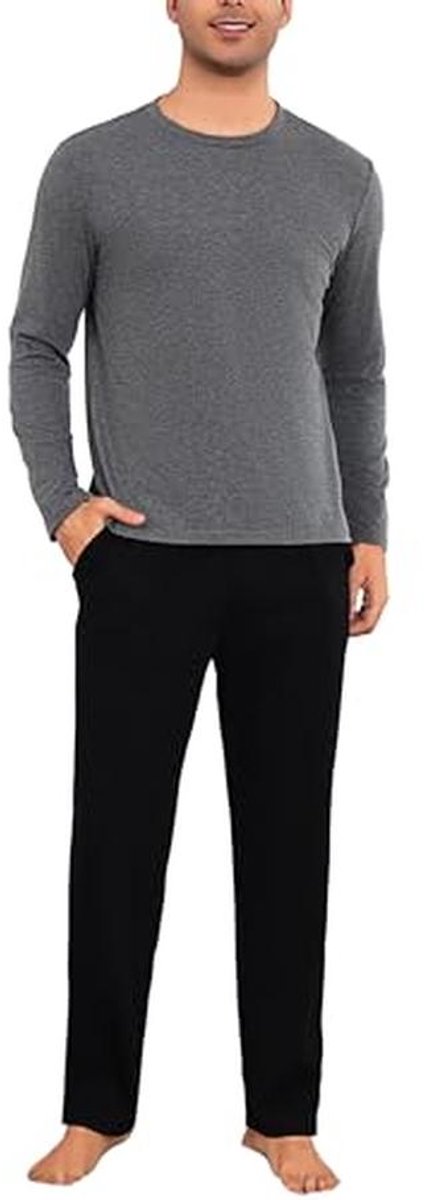 Lange katoenen pyjama voor heren | Comfortabele tweedelige set met lange mouwen