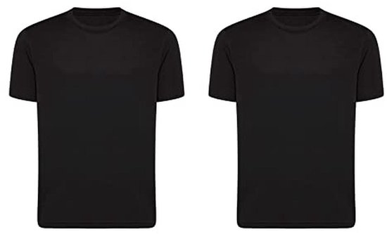 Twee zwarte T-shirts met korte mouwen, ideaal voor dagelijks gebruik.