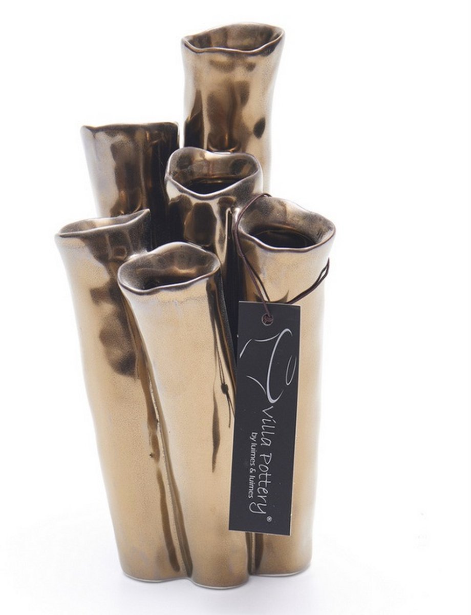 Villa Pottery Vaas - Villa Pottery - Decoratie - Woondecoratie - porselein - waterdicht - New Juul 1_2 Golden Goud