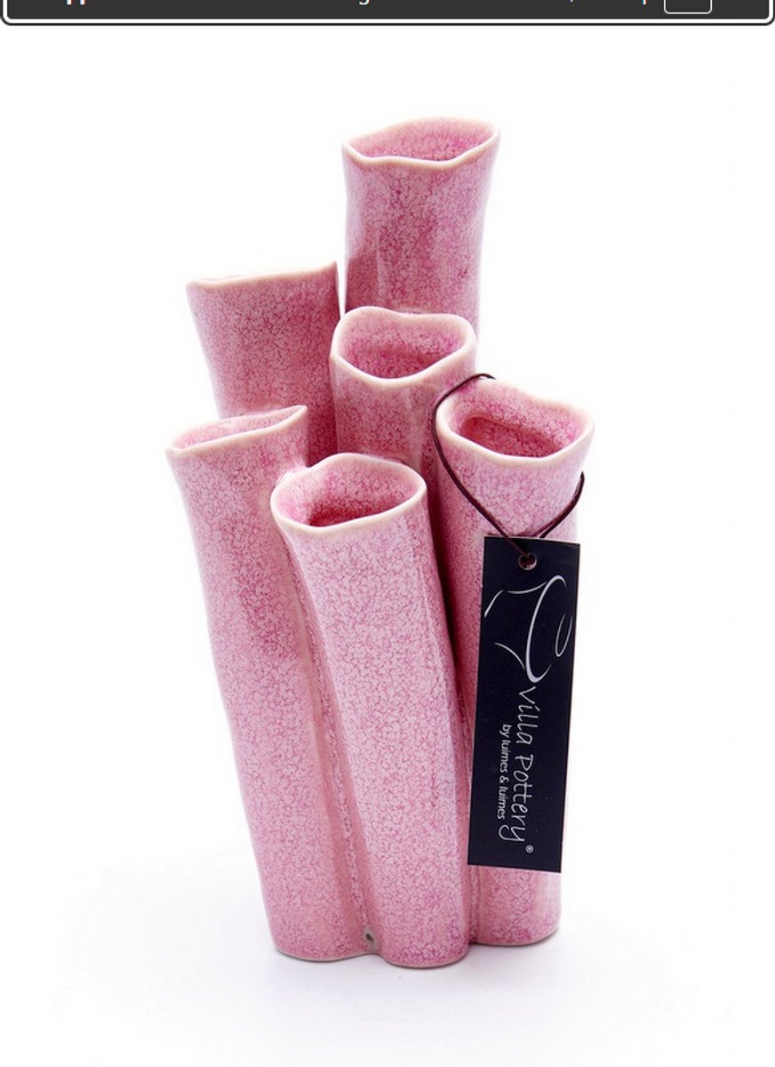 Villa Pottery Vaas - Villa Pottery - Decoratie - Woondecoratie - porselein - waterdicht - New Juul 1_2 Pink Reactive Roze