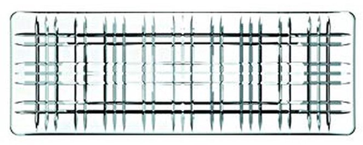 Rechthoekige serveerplaat in kristalglas - 42 x 15 x 2,4 cm