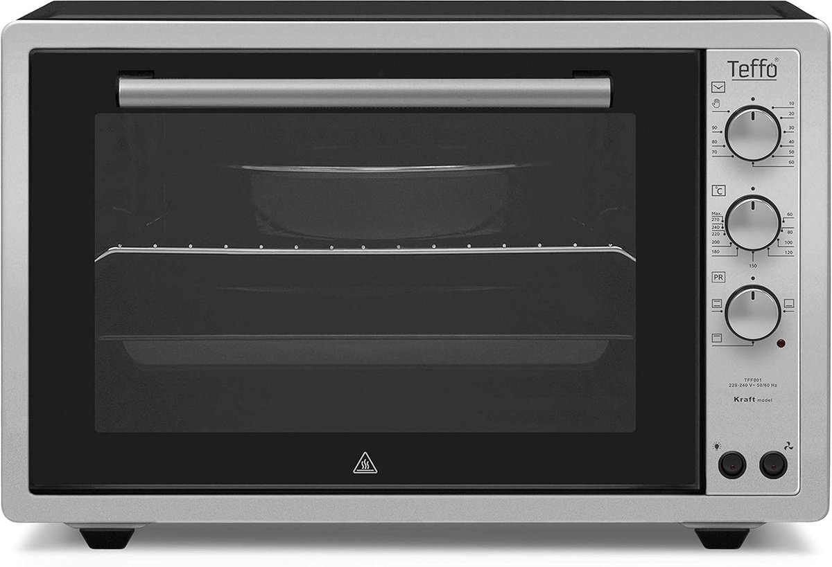 Teffo Vrijstaande Oven XXL 70L – Pro Elektrische Oven met Thermostaat voor Grote Gerechten