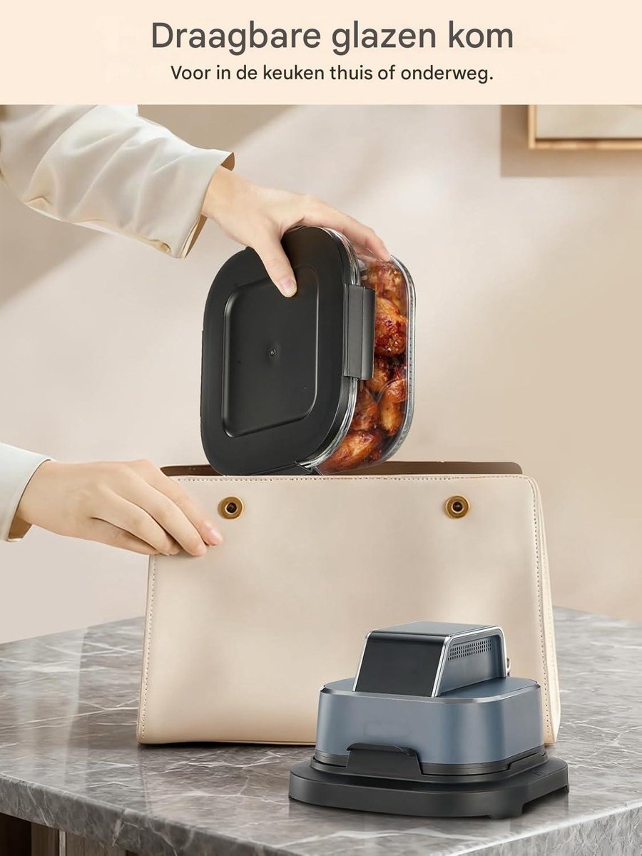 Draagbare Heteluchtfriteuse 4L met Dubbele Lade - afbeelding 3