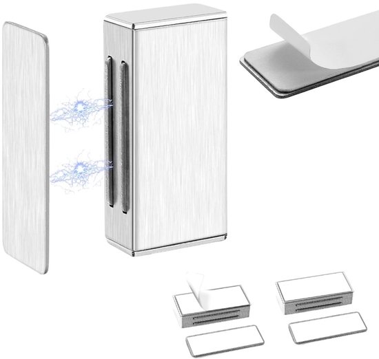 2 stuks zelfklevende magnetische deuringang, magnetische sluiting kast, geschikt voor sterke magneten, geen gaten boren nodig, magneten die op kastdeuren kunnen worden geplakt, deurmagneten, horren 6,5 x 2,6 cm